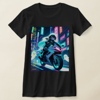 "Shibuya Ghost Rider" - Cyberpunk Neon Spirit T Shirt