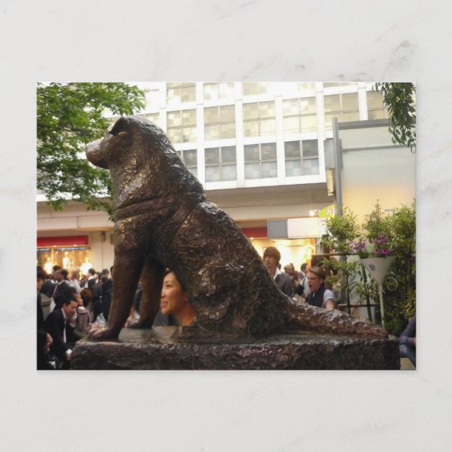 shibuya hachiko sitta vykort (Framsida)