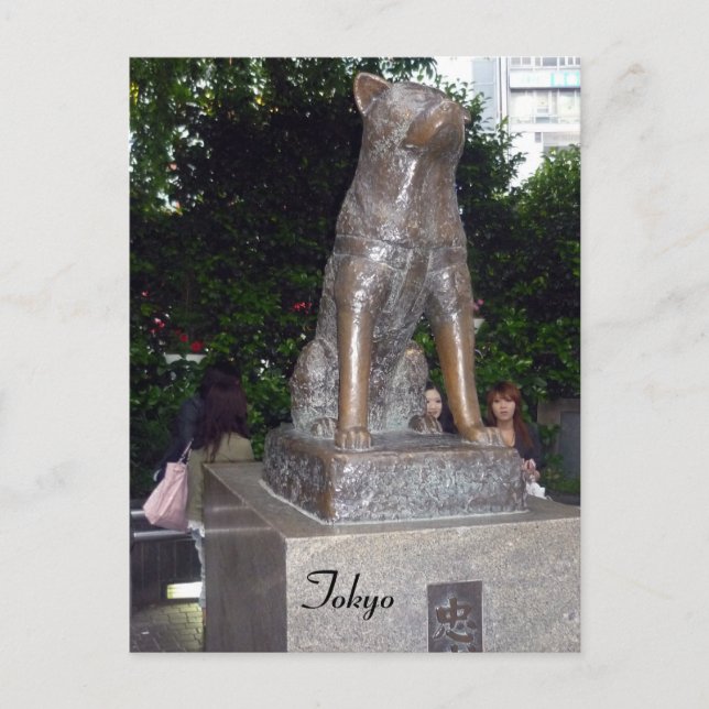 shibuya hachiko statue vykort (Framsida)