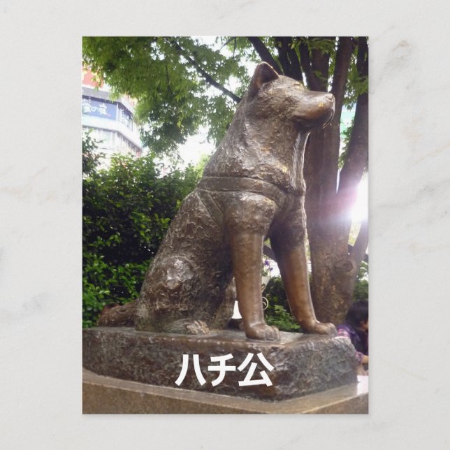 shibuya hachiko statue vykort (Framsida)