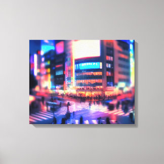 "Shibuya Nights: Upplyst korsande Kanvastryck