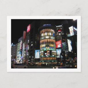 Shibuya på natten. vykort