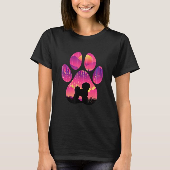 Shichon Paw Mom Dad Dog  Women Men T Shirt (Framsida)