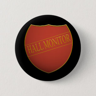 Shield-bricka med ord - hall monitor knapp