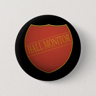 Shield-bricka med ord - hall monitor knapp