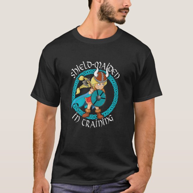 Shield-Maiden i träningen Lagherta Vikings Viking T Shirt (Framsida)
