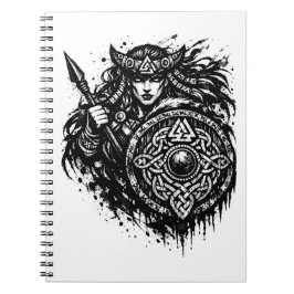 Shield Maiden Spear‑Sigil – Mythic Warrior Ink Anteckningsbok