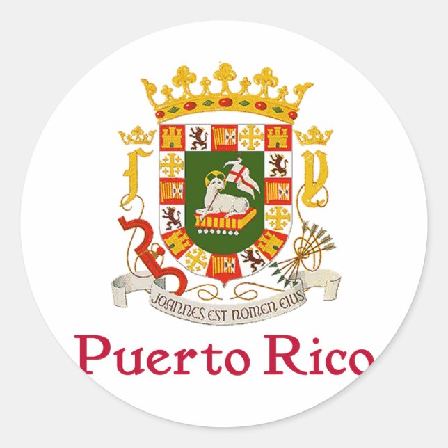Shield of Puerto Rico Runt Klistermärke (Framsida)