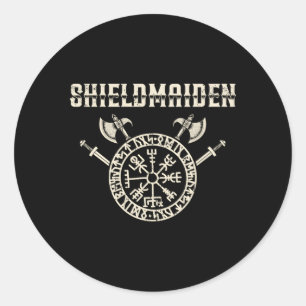 Shieldmaid Valkyrie Shieldmaiden Fläkt Runt Klistermärke