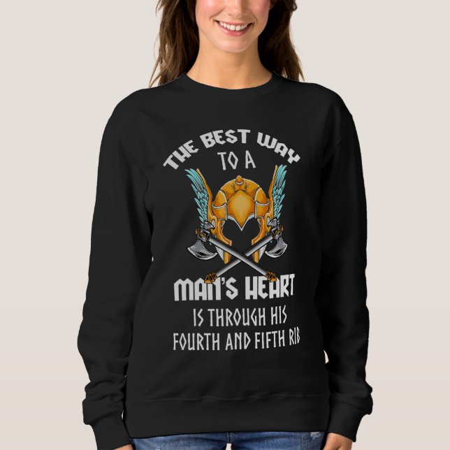 Shieldmaiden Viking Best way to a Manar Heart 2 T Shirt (Framsida)