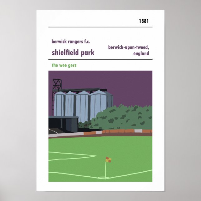 Shielfield Park, Berwick på Tweed. Haynes Stil Poster (Framsidan)