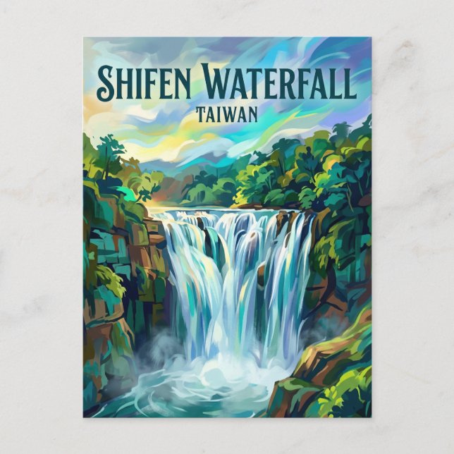 Shifen vattenfall Taiwan Vykort (Framsida)