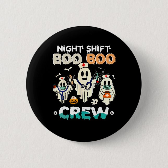 Shift Boo Crew Nurse Ghost Halloween Nurses Rn Knapp (Framsida)