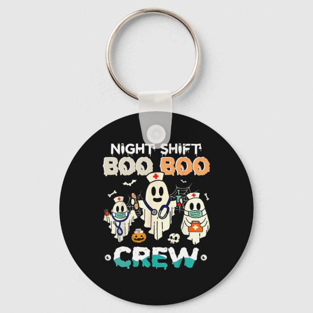 Shift Boo Crew Nurse Ghost Halloween Nurses Rn Nyckelring (Framsida)
