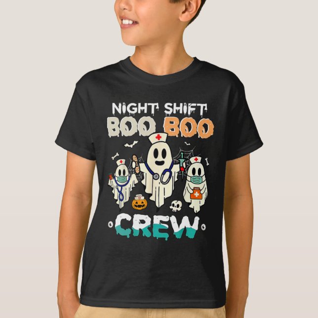 Shift Boo Crew Nurse Ghost Halloween Nurses Rn T Shirt (Framsida)