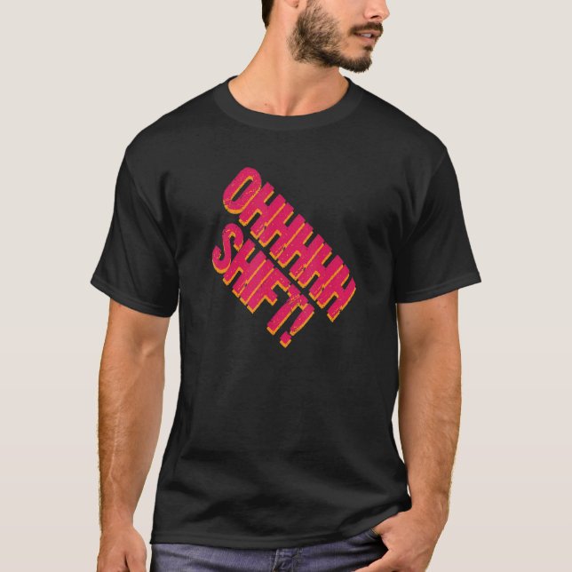 Shift Funny Cyclist Uphill T Shirt (Framsida)