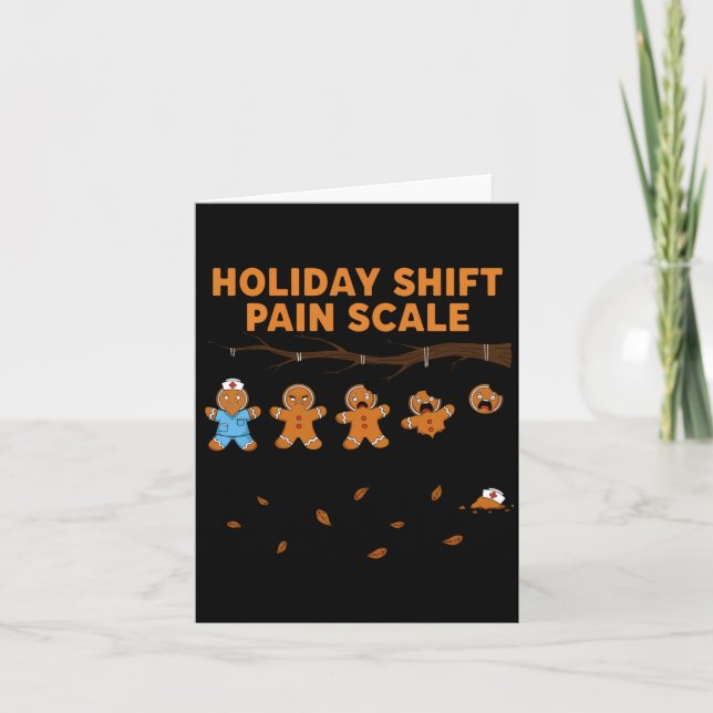 Shift Nurse Pain Scale Funny Gingerbread Rn Christ Kort (Framsida)