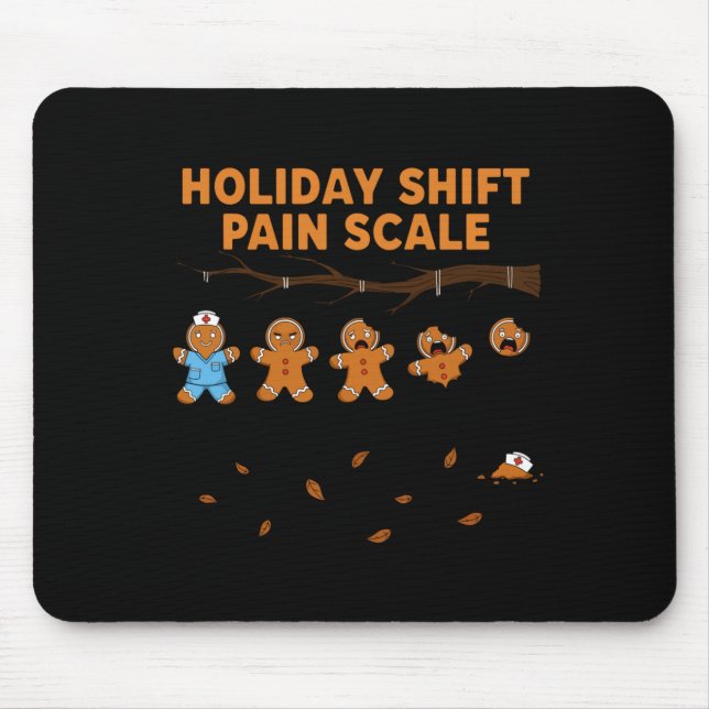 Shift Nurse Pain Scale Funny Gingerbread Rn Christ Musmatta (Framsidan)