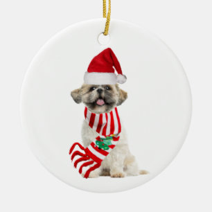 Shift tzu med Hat Scaft jul Julgransprydnad Keramik