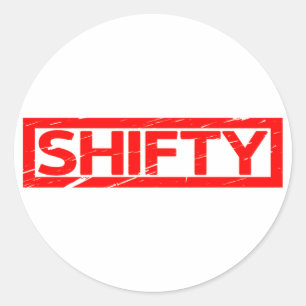 Shifty frimärke runt klistermärke