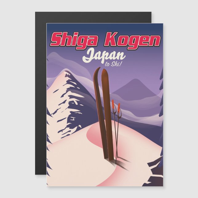 Shiga kogen japan ski poster (Fram/baksida)