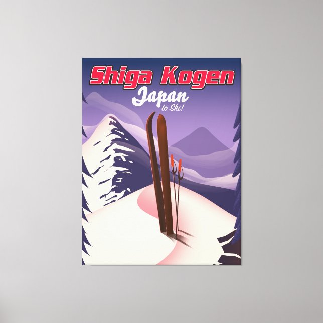 Shiga kogen japan ski poster canvastryck (Framsida)