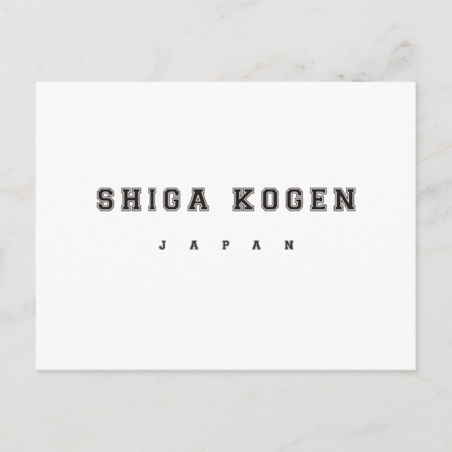 Shiga Kogen Japan Vykort (Framsida)