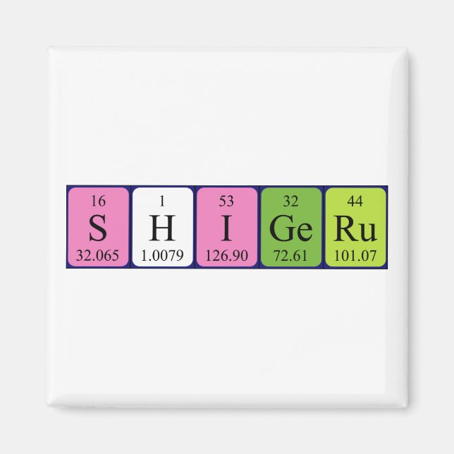 Shigeru periodiskt bord namn magnet (Framsidan)