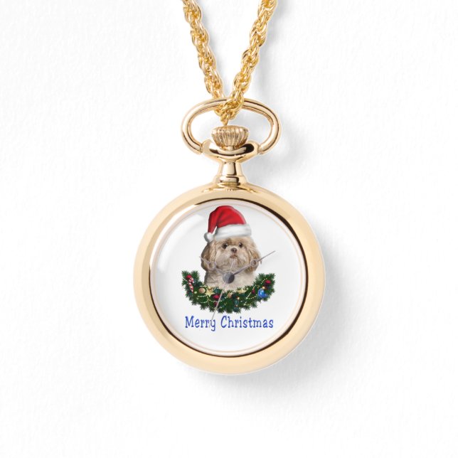 Shih-Tsu Hund jul Armbandsur (Framsida)
