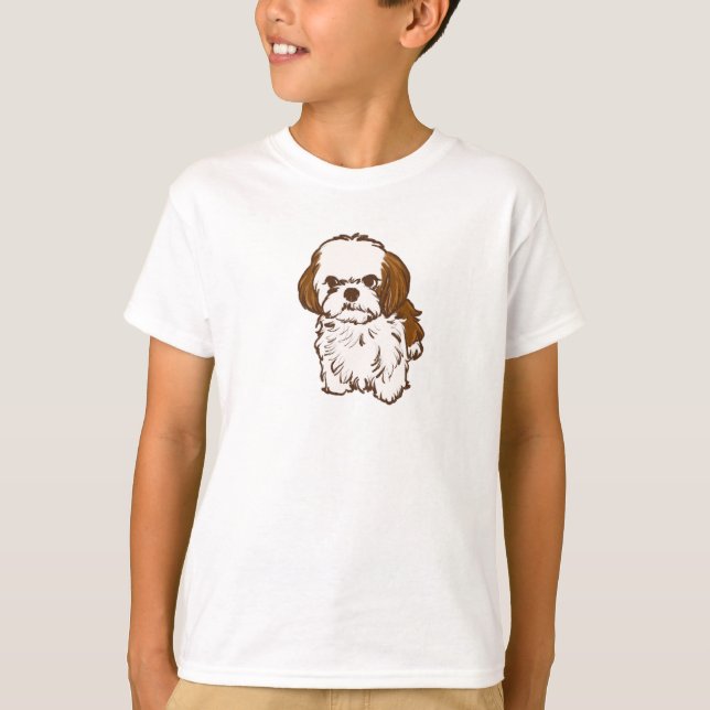 shih tsz hund t shirt (Framsida)