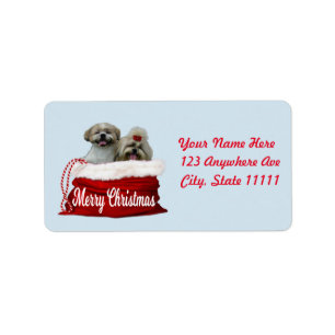 Shih tzu-adressetikett, jul adressetikett