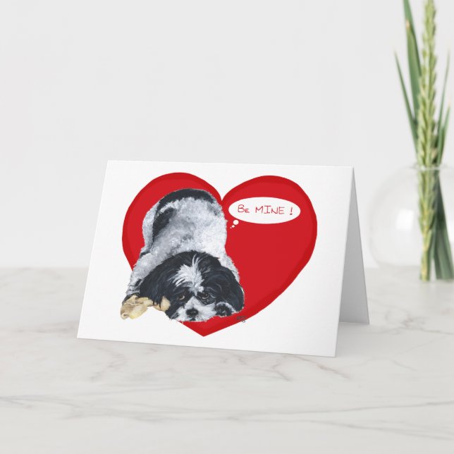 Shih Tzu Alla Hjärtans Dag Helgkort (Framsida)