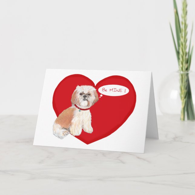Shih Tzu Alla hjärtans dag Helgkort (Framsida)