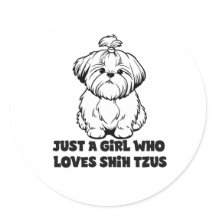 Shih Tzu Älskar Tjej – Tecknad Hund Design