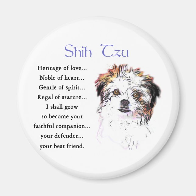 Shih Tzu Älskare Gifts Magnet (Framsidan)
