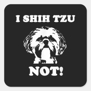Shih Tzu Älskare I Shih Tzu ej Rolig hund Fyrkantigt Klistermärke