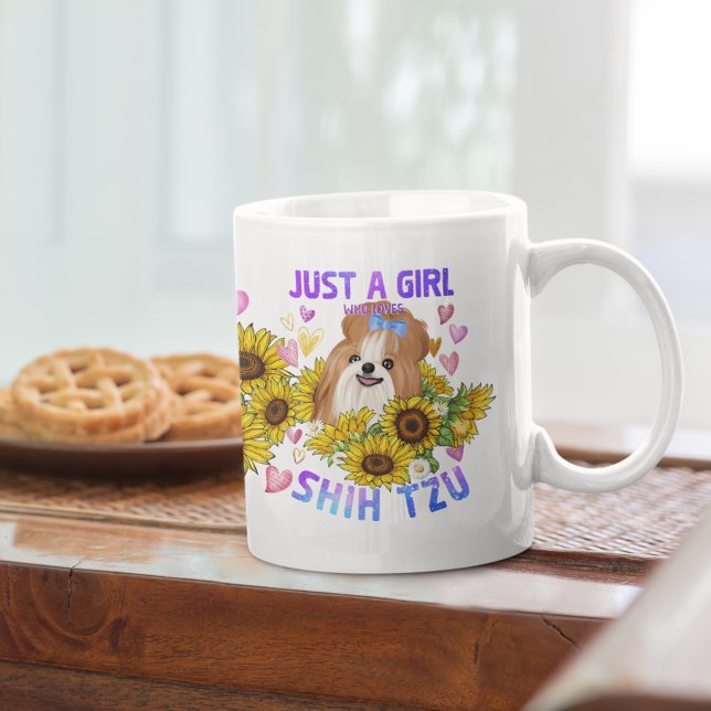 Shih tzu Älskare Solros Hund älskare Trainer Blomm Kaffemugg (Skapare uppladdad)