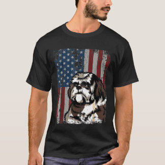 Shih Tzu American Flagga Patriotic Shih Tzu Owner T Shirt