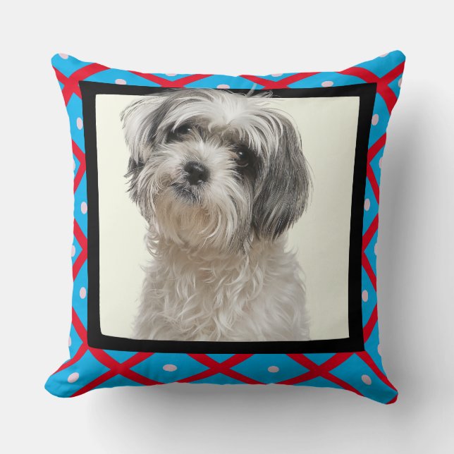 Shih Tzu-anpassad foto ram Kudde (Framsida)