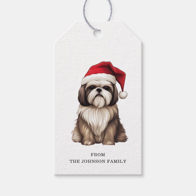 Shih Tzu Anpassningsbar Gift-Märkre Presentetikett (Framsidan)