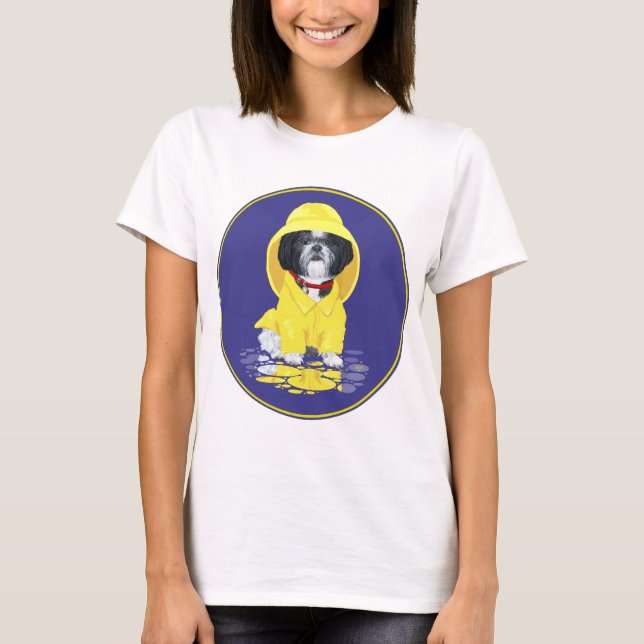 Shih Tzu April Showers T-shirt (Framsida)