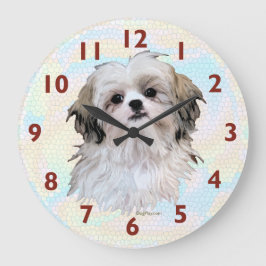 Shih Tzu Art Clock Stor Klocka