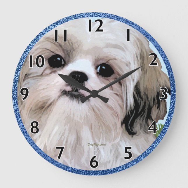 Shih Tzu Art Clock Stor Klocka (Framsida)