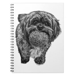 Shih Tzu & Ball | Dog Illustration Notebook Anteckningsbok