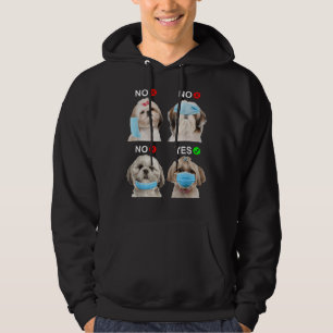 Shih Tzu Bära Ansikte Mask Höger Hund För manar Wo Hoodie