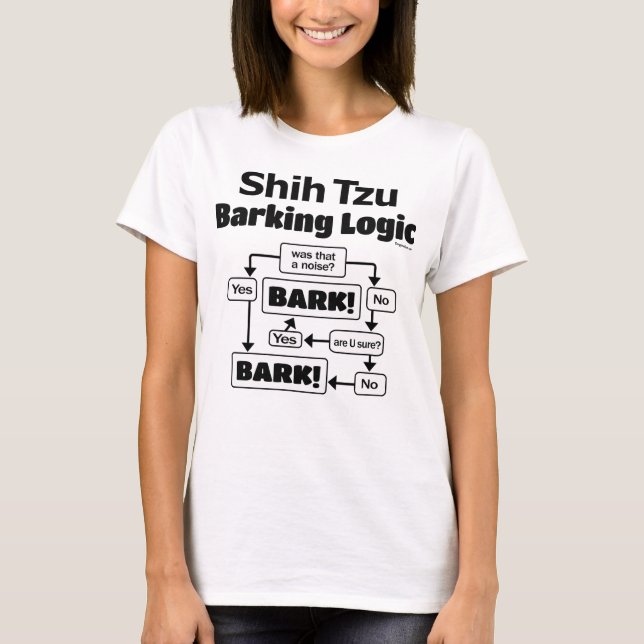 Shih Tzu Barking Logic T Shirt (Framsida)