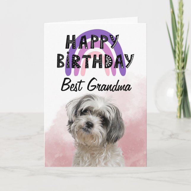 Shih Tzu Best Grandma Personlig Birthday Card Tack Kort (Framsida)