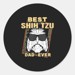 Shih Tzu   Best Shih Tzu Pappa någonsin Runt Klistermärke