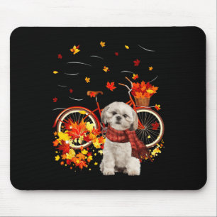 Shih Tzu Bike Autumn Hund Löv Fall Roligt Fall Y a Musmatta