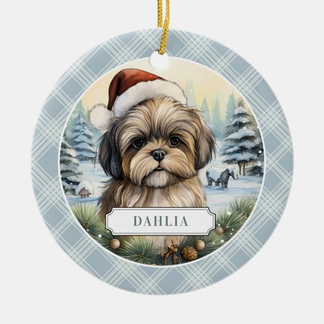 Shih Tzu Ceramic Circle Ornament (Framsidan)